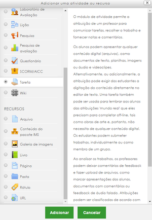 Adicionando atividade - Tarefa.png